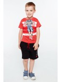 Jungen-T-Shirt mit rotem Aufdruck NDZ4461 – Online-Shop – Boutique